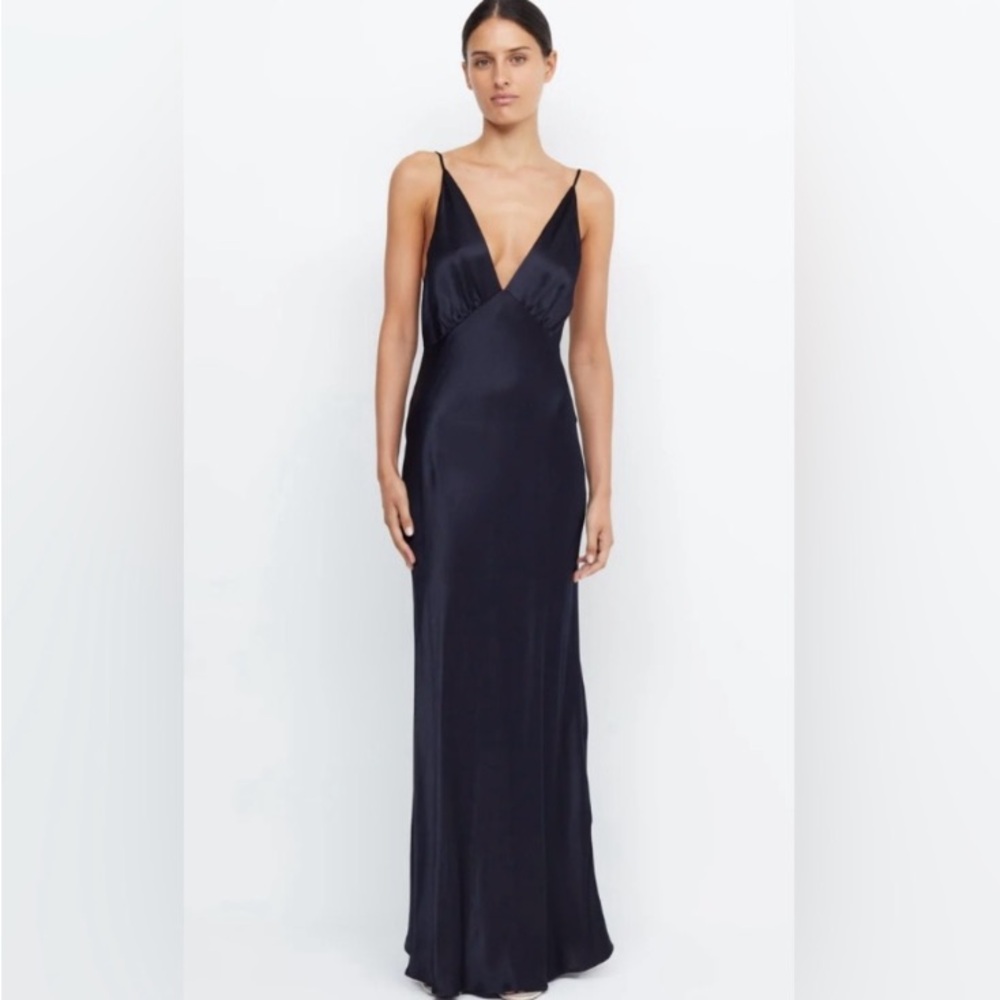 BEC & BRIDGE MOON DANCE V MAXI DRESS in INK